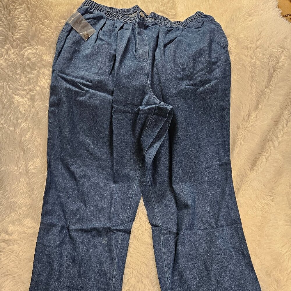 Woman Within Size 22W Elastic Waist Jeans, New in Packaging